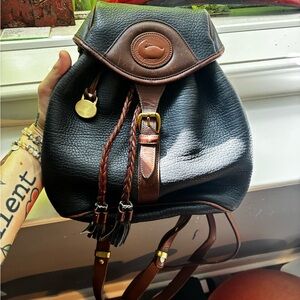 Dooney & Bourke vintage Black and Brown Leather Backpack